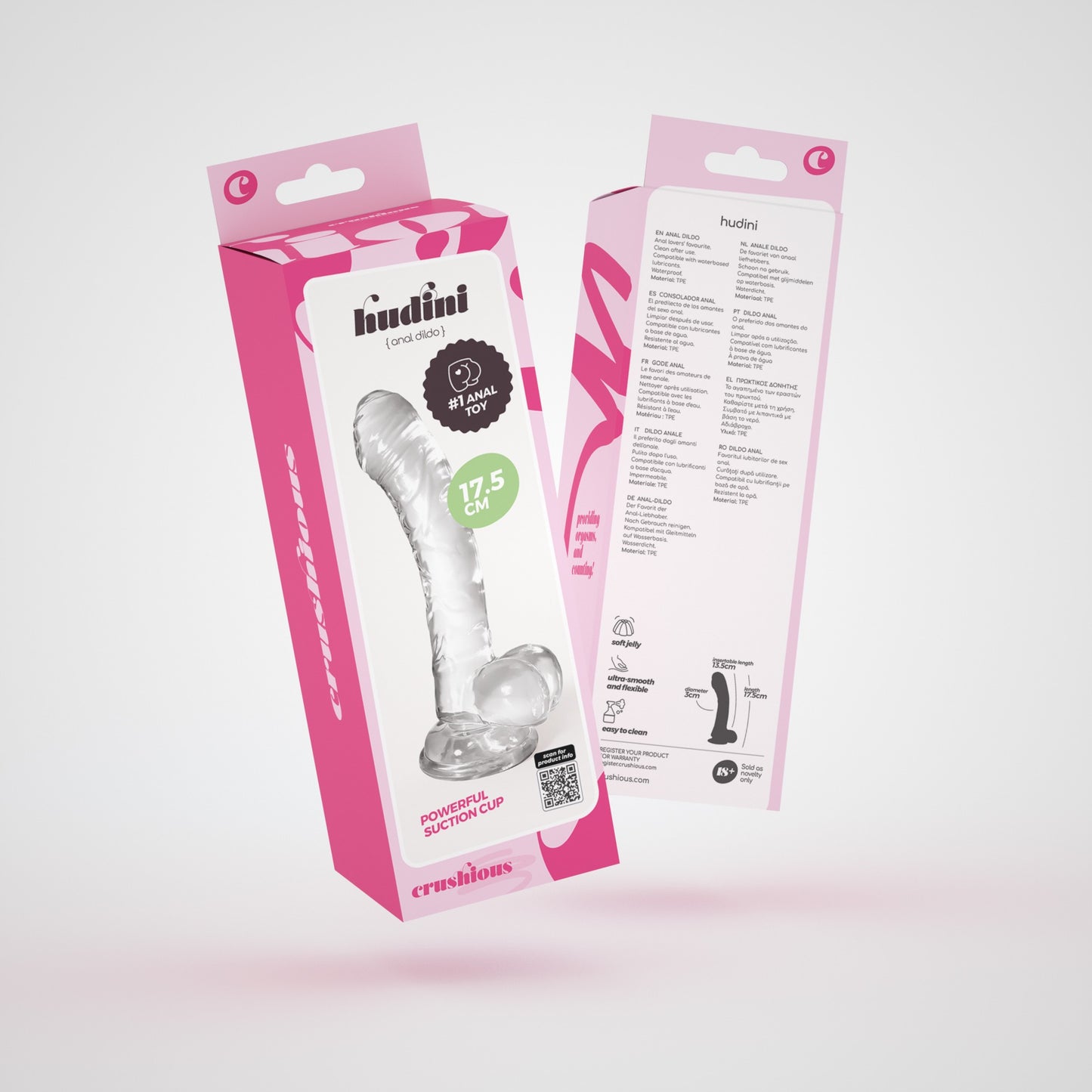 CRUSHIOUS HUDINI JELLY ANAL DILDO CLEAR
