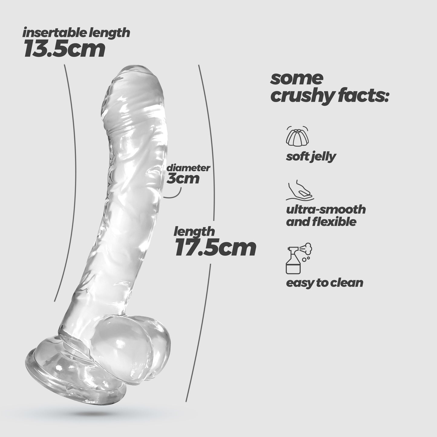 CRUSHIOUS HUDINI JELLY ANAL DILDO CLEAR