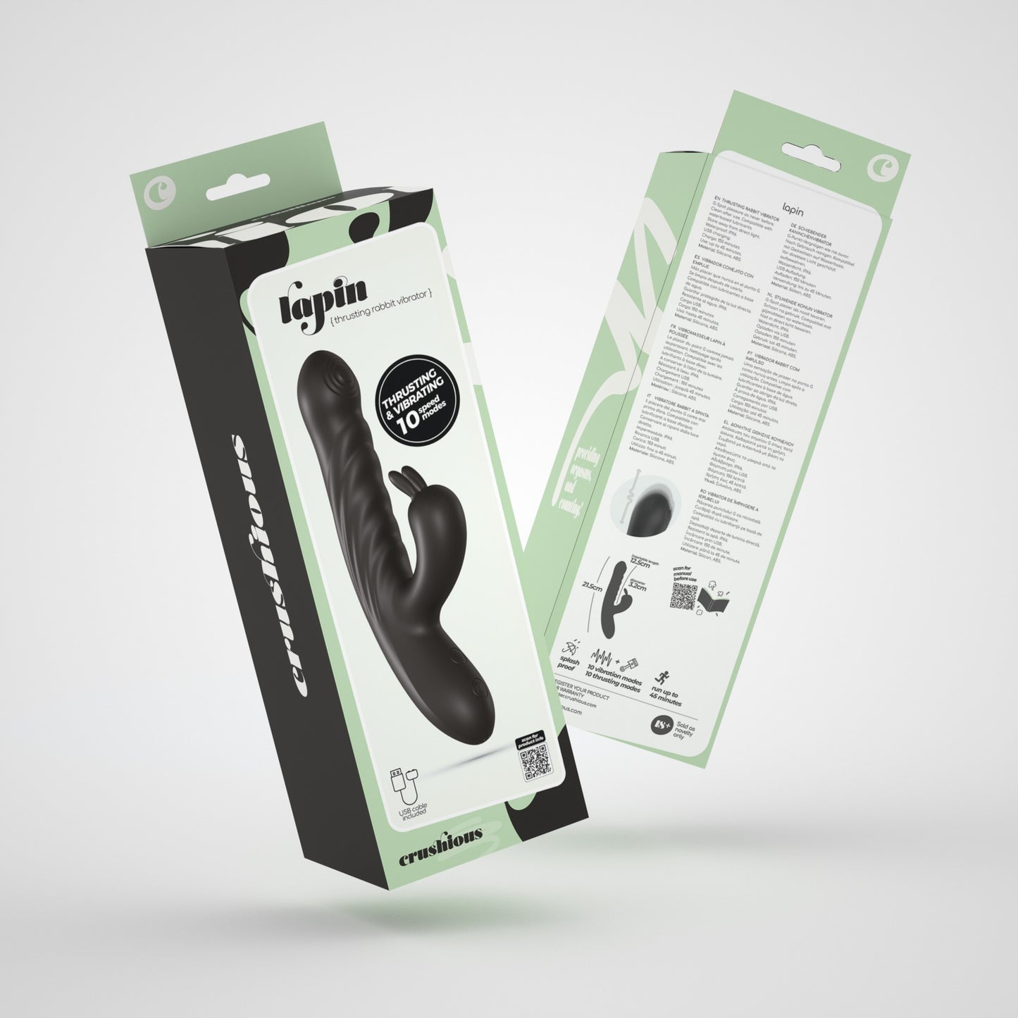 CRUSHIOUS LAPIN THRUSTING RABBIT VIBRATOR BLACK