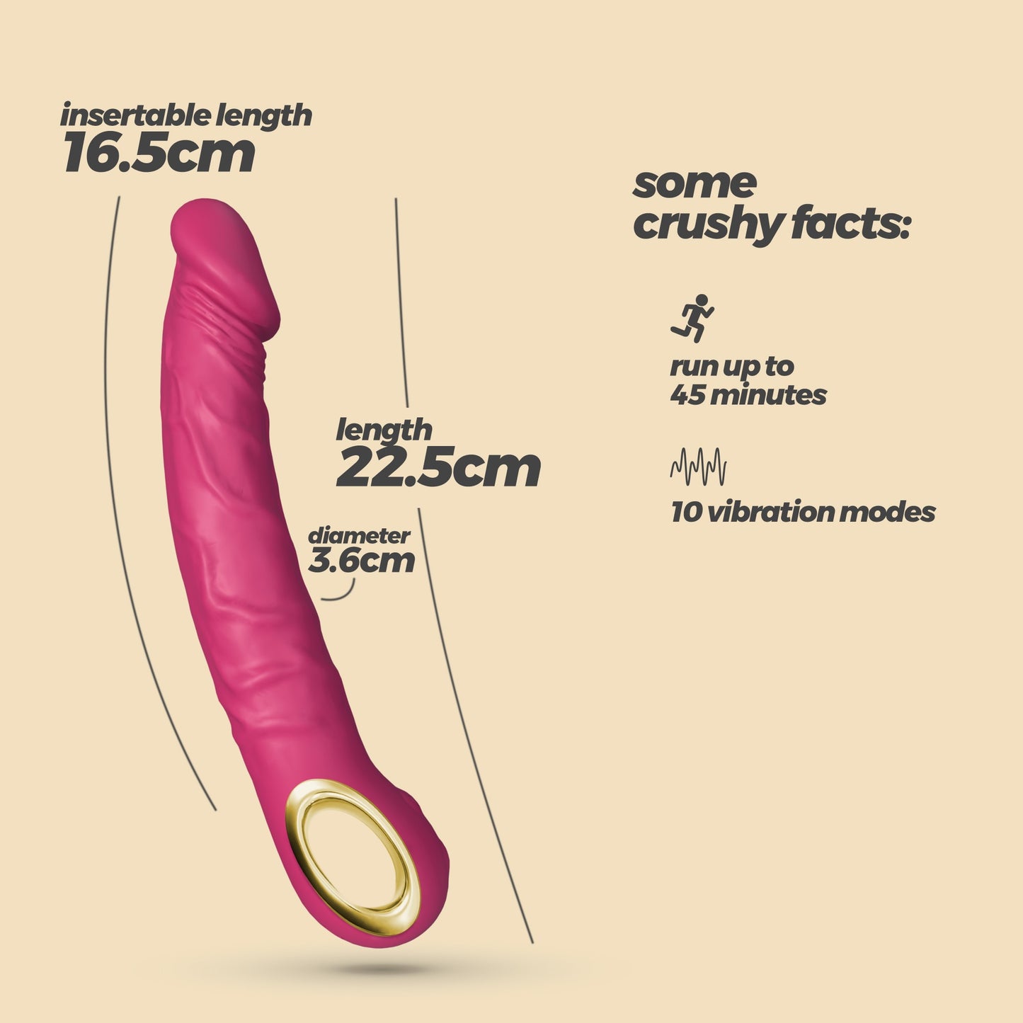CRUSHIOUS MAGNUS REALISTIC VIBRATOR PINK