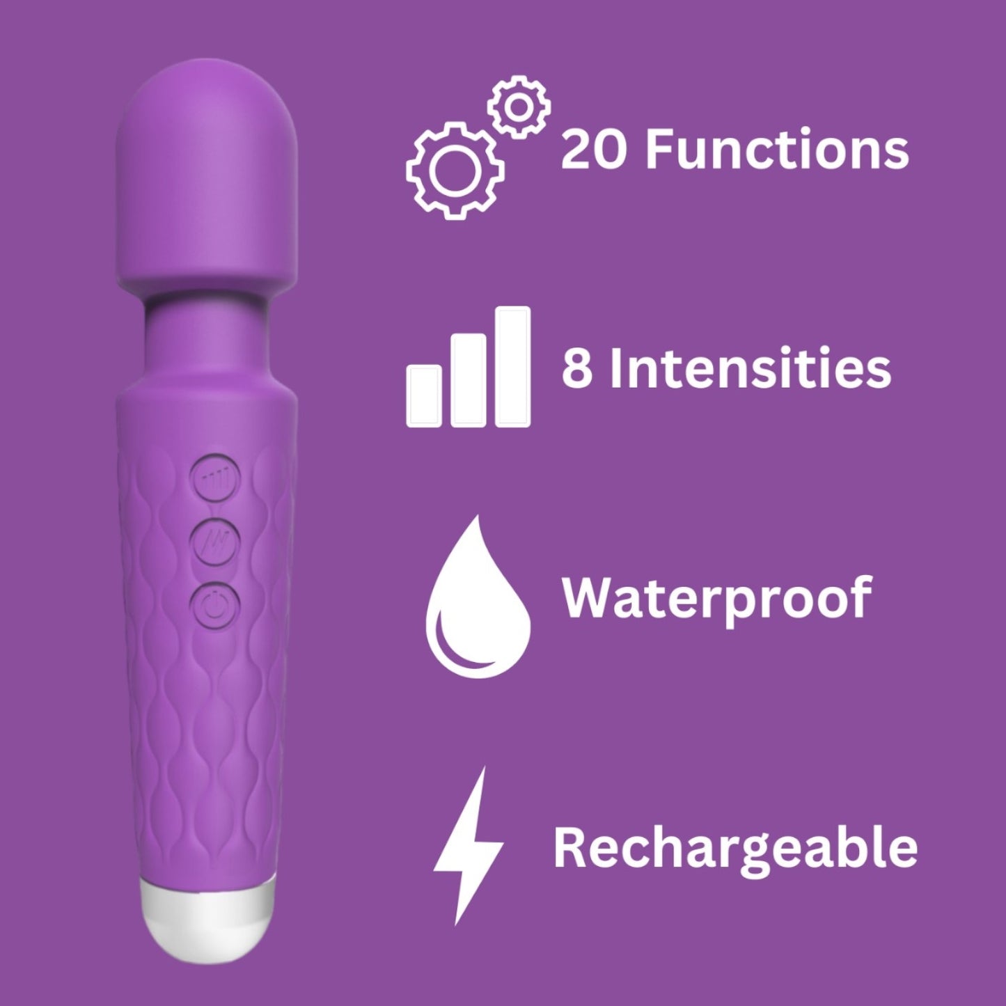 20 Function Wand Vibrator Purple