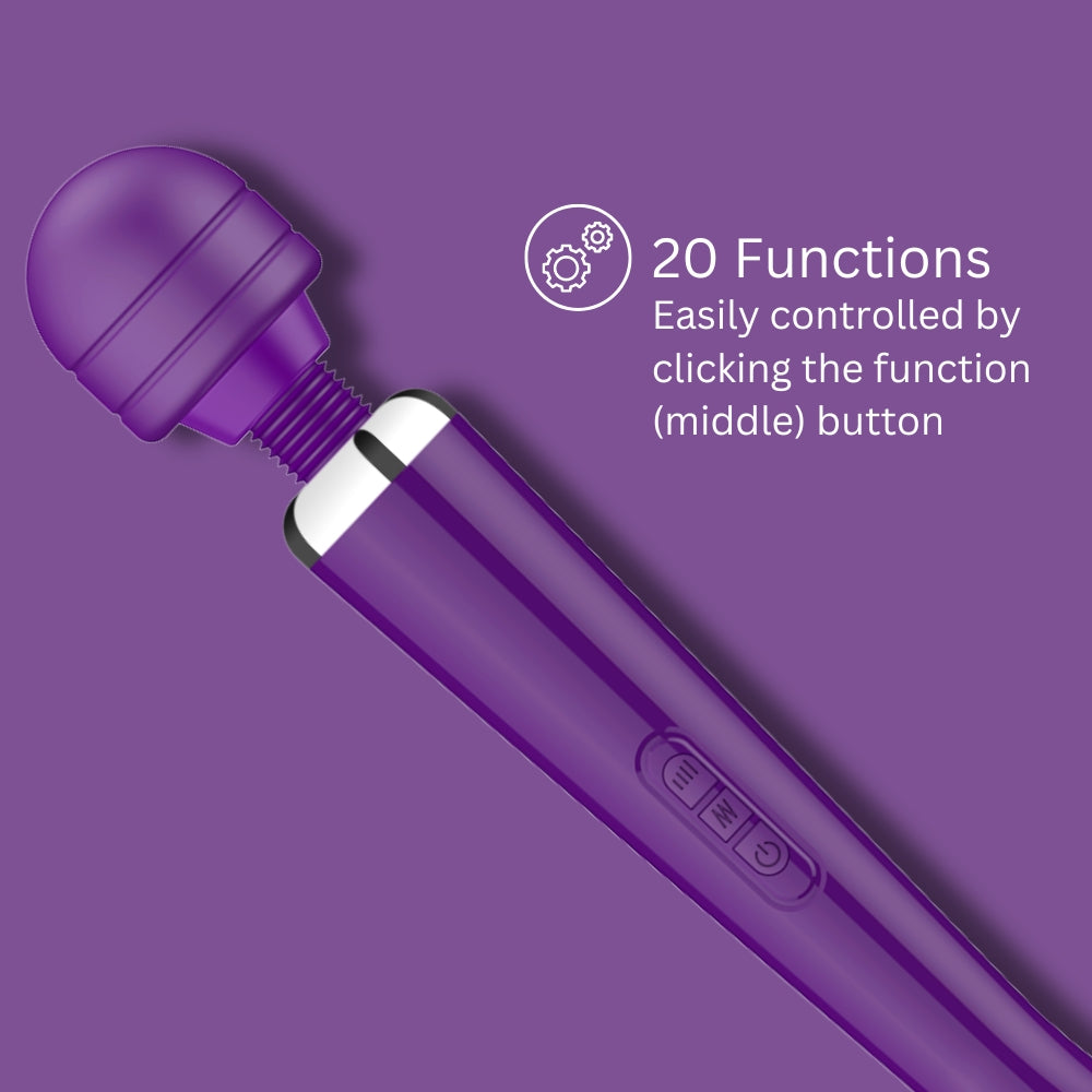Rechargeable Magic Wand Vibrator Purple