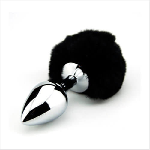 Black Bunny Tail Butt Plug