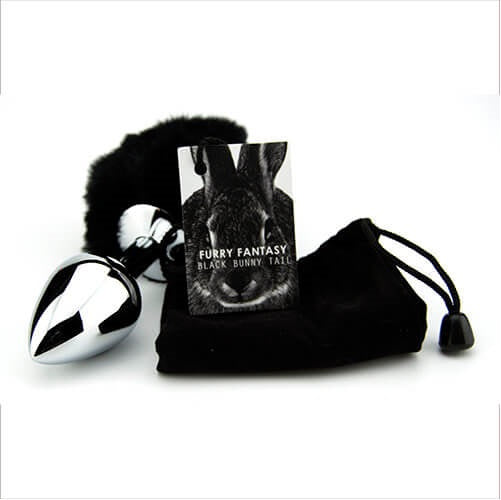 Black Bunny Tail Butt Plug