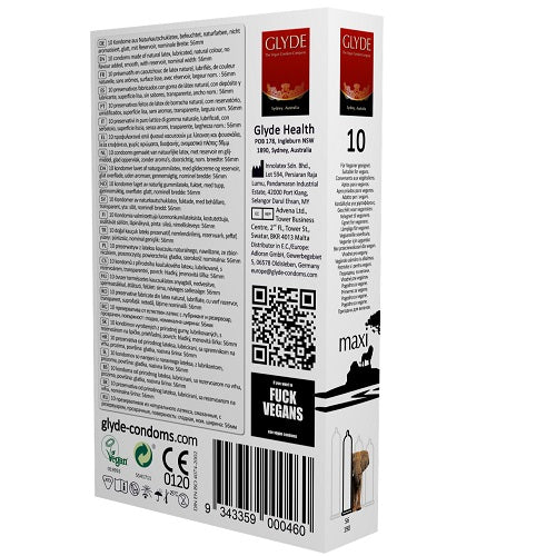 Ultra Maxi Vegan Condoms 10 Pack