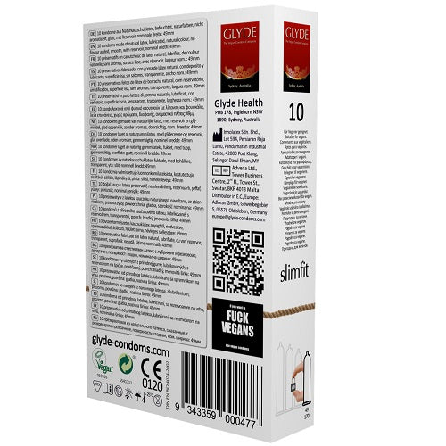 Ultra Slimfit Vegan Condoms 10 Pack