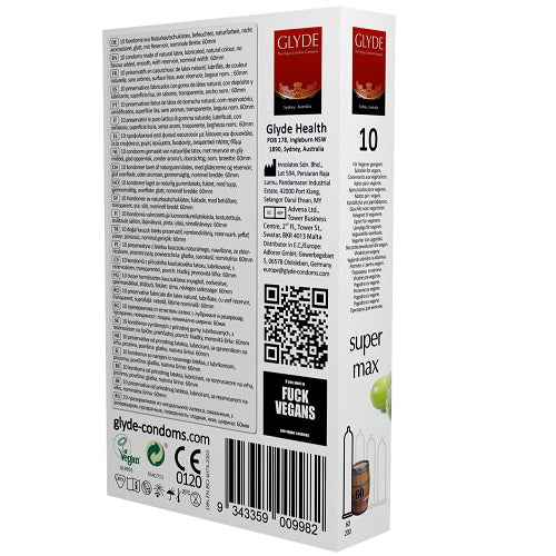 Ultra Super Max Vegan Condoms 10 Pack