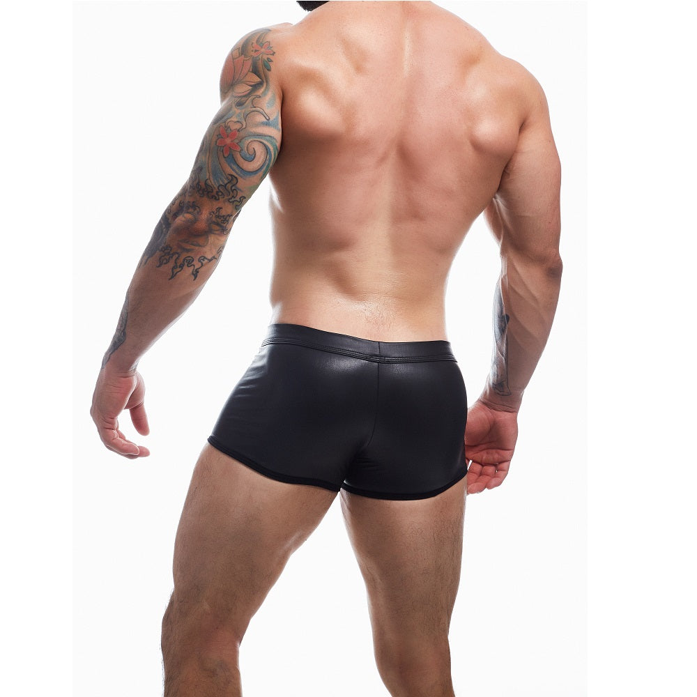 Peekaboo Black Leatherette Mini Pants