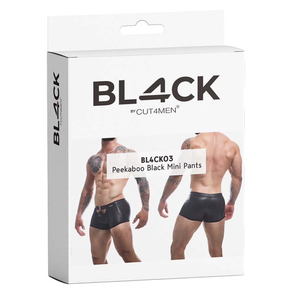 Peekaboo Black Leatherette Mini Pants
