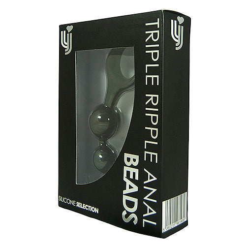 Triple Ripple Anal Beads Black