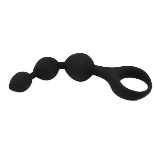Triple Ripple Anal Beads Black
