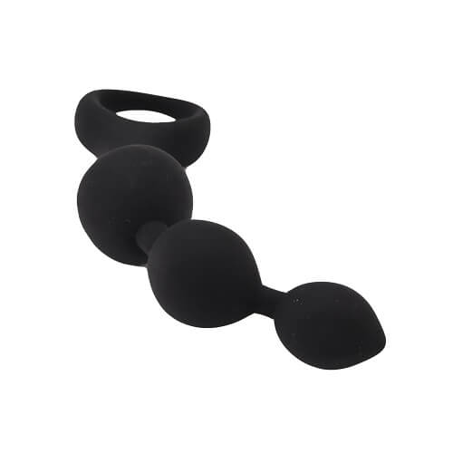 Triple Ripple Anal Beads Black