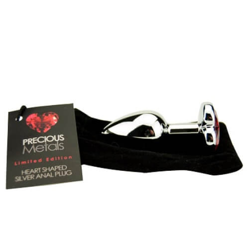 Heart Shaped Butt Plug-Silver
