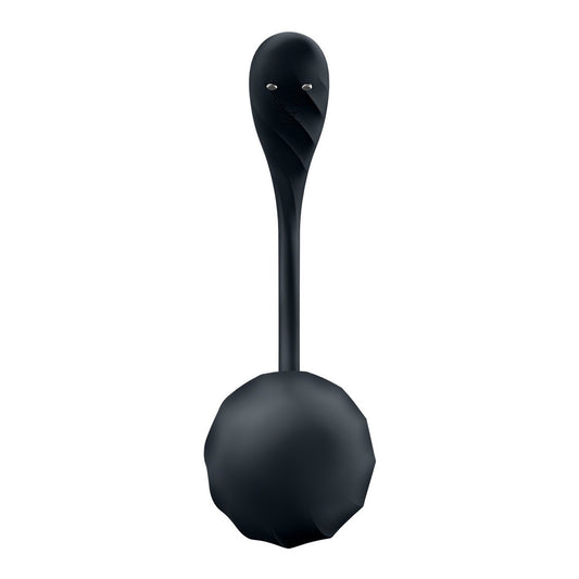 SATISFYER RIBBED PETAL CONNECT APP WEARABLE COUPLE VIBRATOR BLACK
