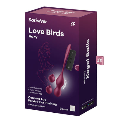 SATISFYER LOVE BIRDS VARY CONNECT APP PELVIC FLOOR TRAINING WINE RED