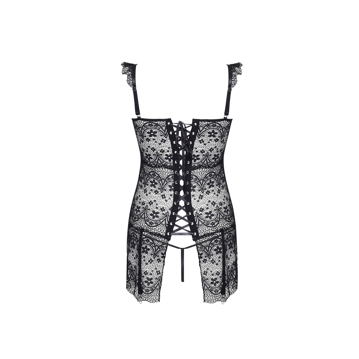BEAUTY NIGHT FASHION ALENA CORSET AND THONG BLACK
