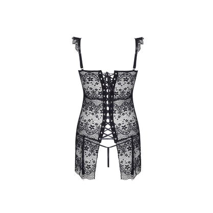 BEAUTY NIGHT FASHION ALENA CORSET AND THONG BLACK