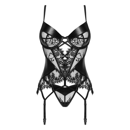 BEAUTY NIGHT FASHION LEONELA CORSET AND THONG BLACK