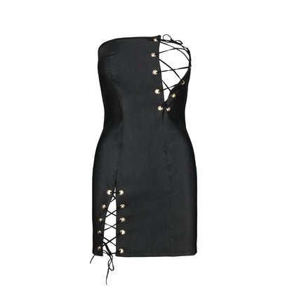 PASSION CELIN CHEMISE AND THONG BLACK
