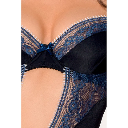 PASSION GISELE CORSET AND THONG BLACK