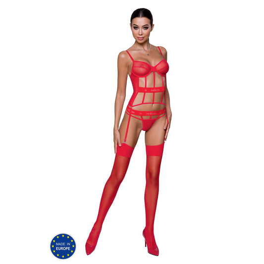 PASSION DEVIL COLLECTION KYOUKA CORSET AND THONG RED