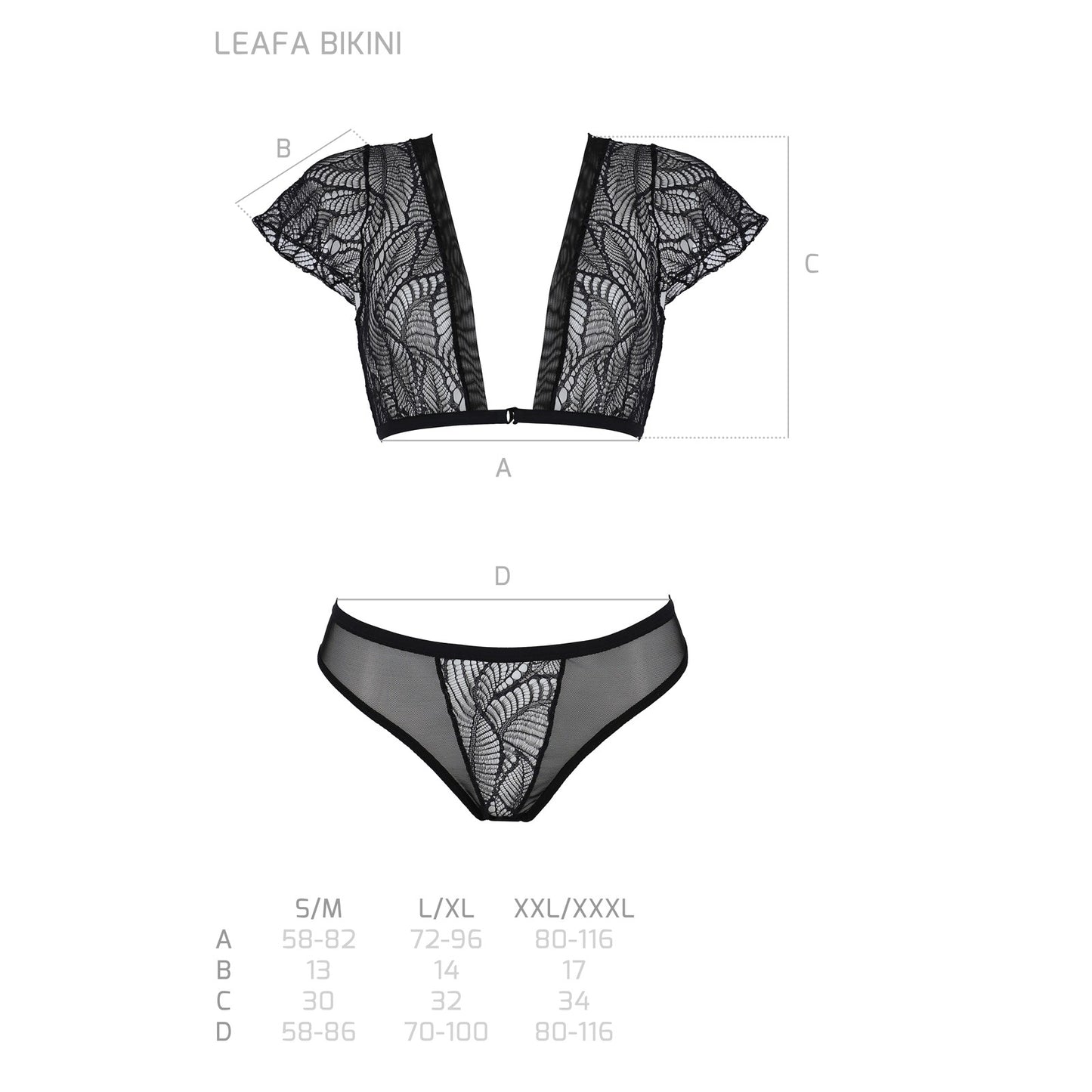 ECO COLLECTION 2 PIECE SET LEAFA BIKINI BLACK