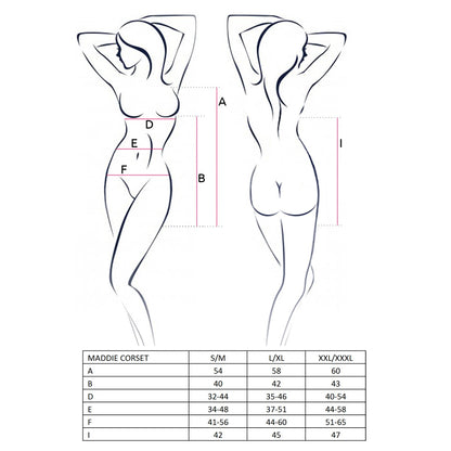 PASSION EROTIC LINE MADDIE CORSET AND THONG BLACK