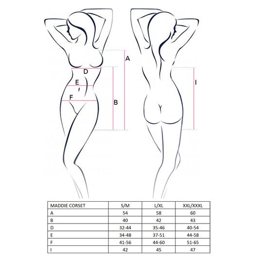 PASSION EROTIC LINE MADDIE CORSET AND THONG BLACK