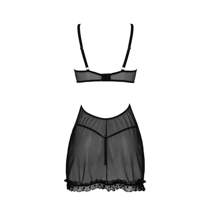 PASSION DEVIL COLLECTION MARINA CHEMISE AND THONG BLACK