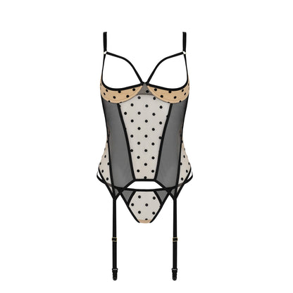 PASSION DEVIL COLLECTION MARINA CORSET AND THONG BEIGE