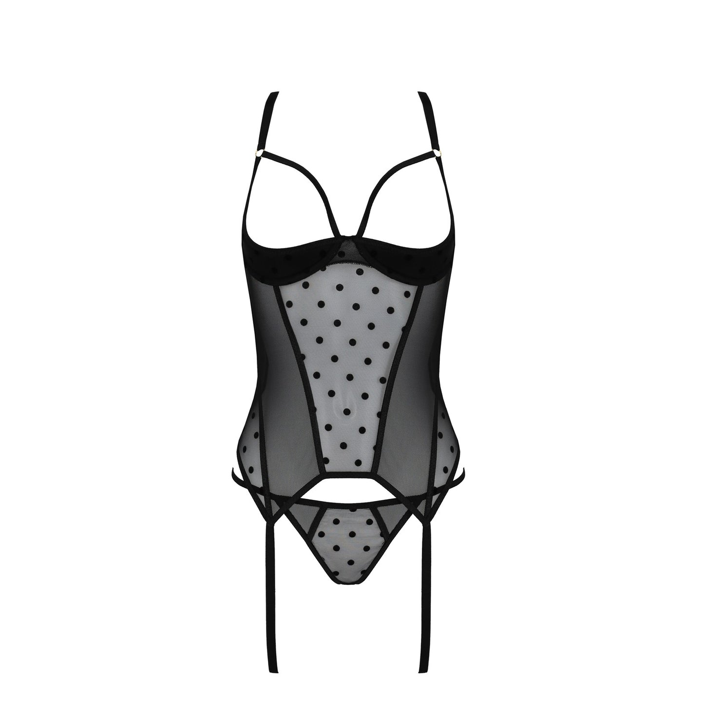 PASSION DEVIL COLLECTION MARINA CORSET AND THONG BLACK