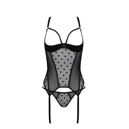PASSION DEVIL COLLECTION MARINA CORSET AND THONG BLACK