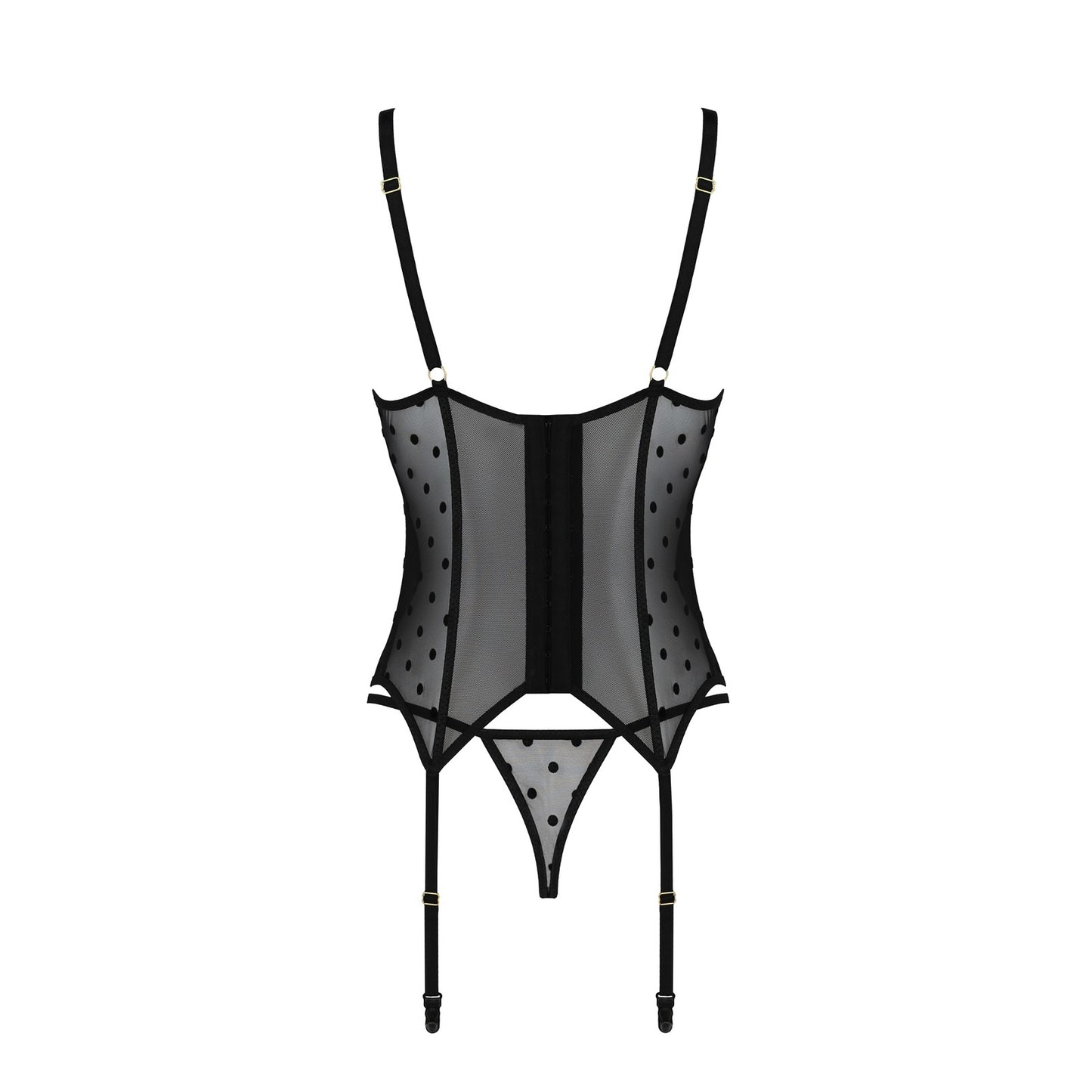 PASSION DEVIL COLLECTION MARINA CORSET AND THONG BLACK
