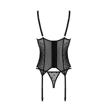PASSION DEVIL COLLECTION MARINA CORSET AND THONG BLACK