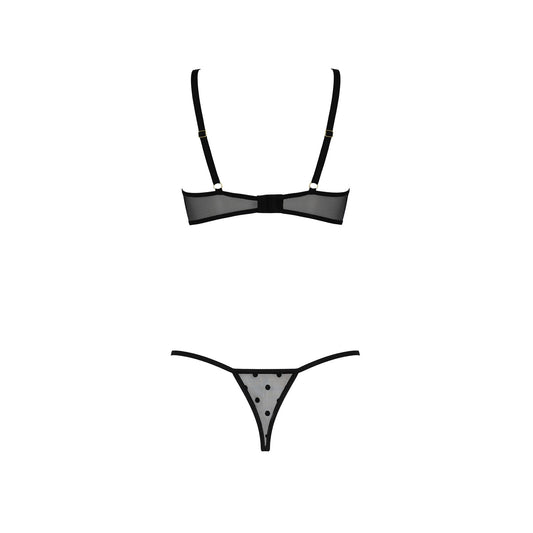 PASSION DEVIL COLLECTION MARINA SET 2 PIECE WITH OPEN BRA BLACK