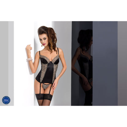 PASSION MONTANA CORSET AND THONG BLACK