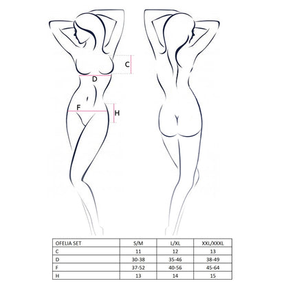 PASSION OFELIA SET 3 PIECE WITH OPEN BRA WHITE