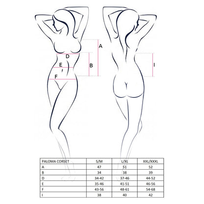 PASSION PALOMA CORSET AND THONG WHITE