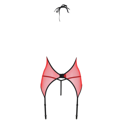 PASSION EROTIC LINE PEONIA CORSET AND THONG RED