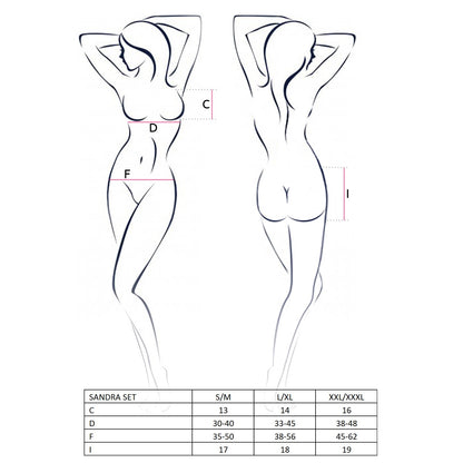 PASSION EROTIC LINE SANDRA 3 PIECE SET BLACK