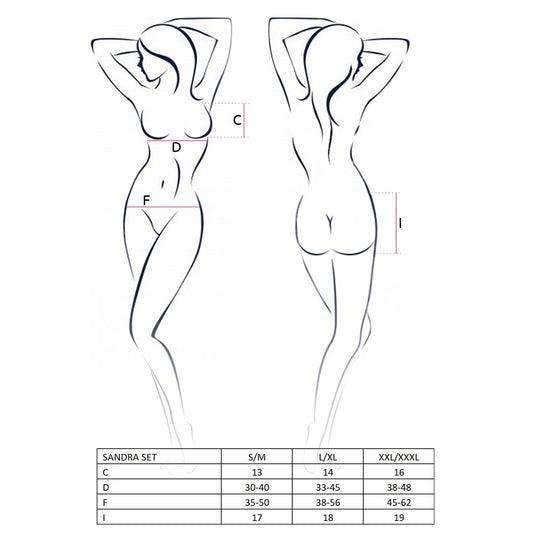 PASSION EROTIC LINE SANDRA 3 PIECE SET RED