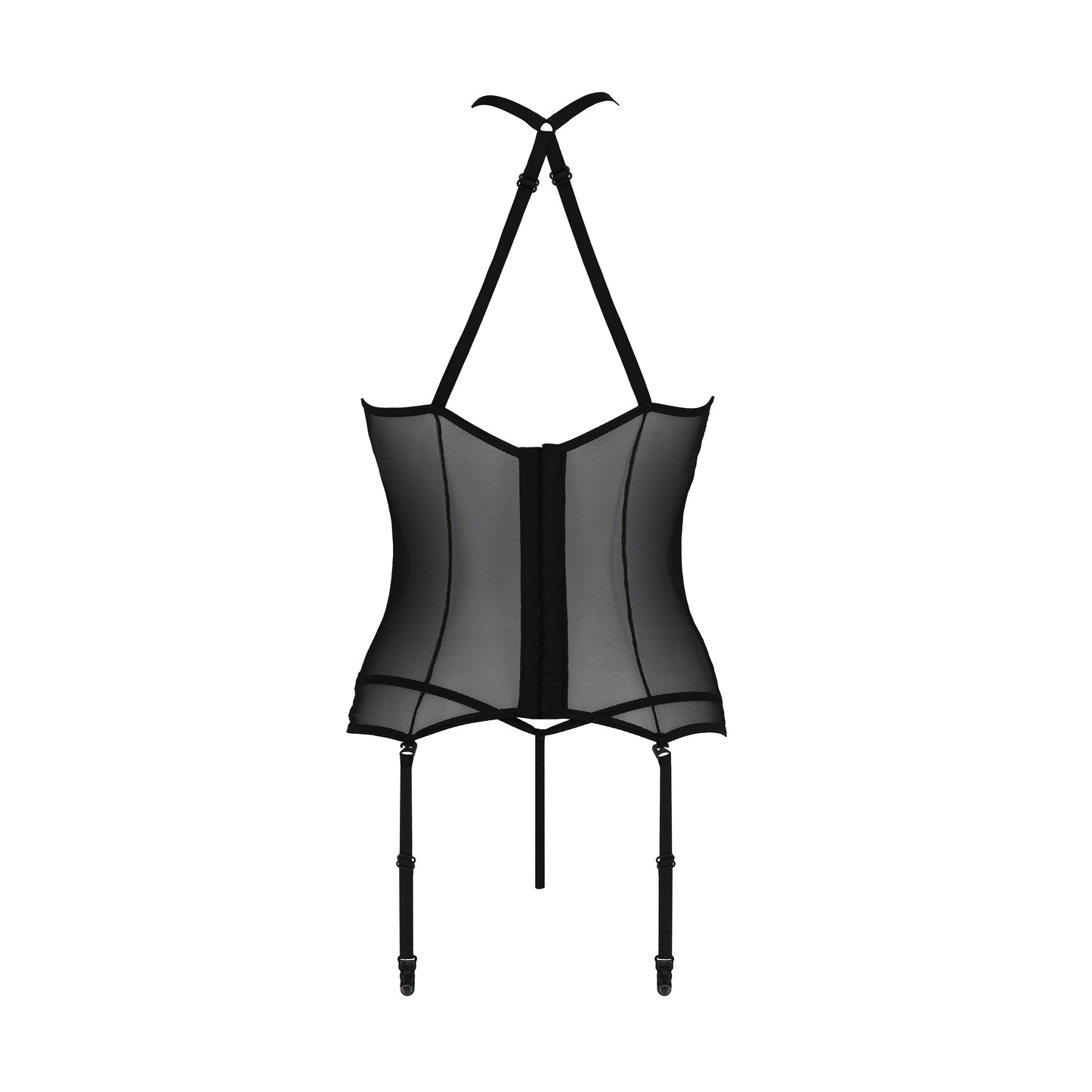PASSION EROTIC LINE SATARA CORSET AND THONG BLACK