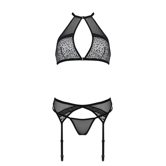PASSION EROTIC LINE SATARA 3 PIECE SET BLACK