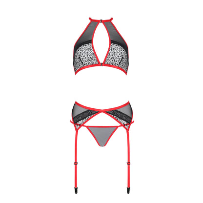 PASSION EROTIC LINE SATARA 3 PIECE SET RED