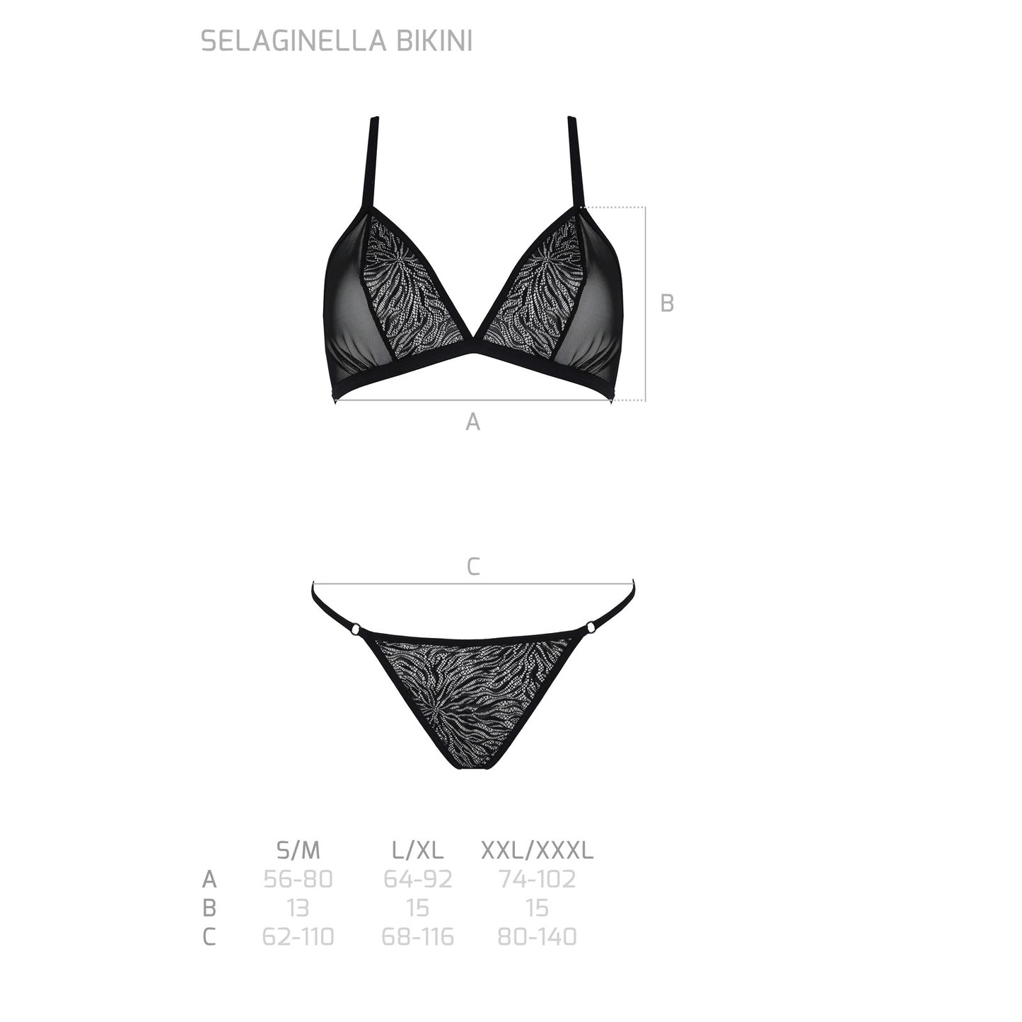 ECO COLLECTION SELAGINELLA BIKINI 2 PIECE SET BLACK