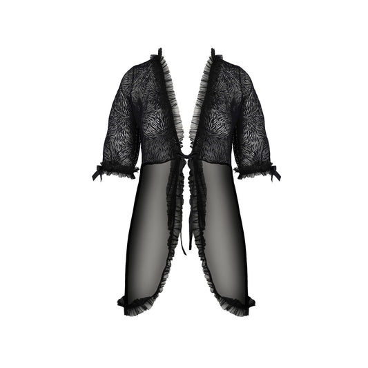 PASSION ECO COLLECTION SELAGINELLA PEIGNOIR AND THONG BLACK