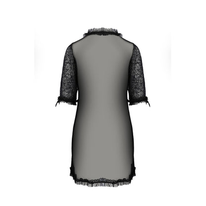 PASSION ECO COLLECTION SELAGINELLA PEIGNOIR AND THONG BLACK