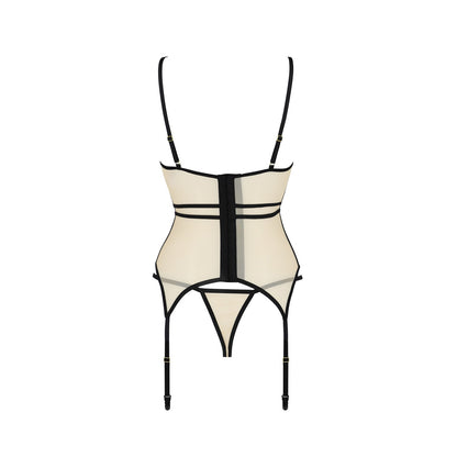 PASSION SERARA CORSET AND THONG BEIGE