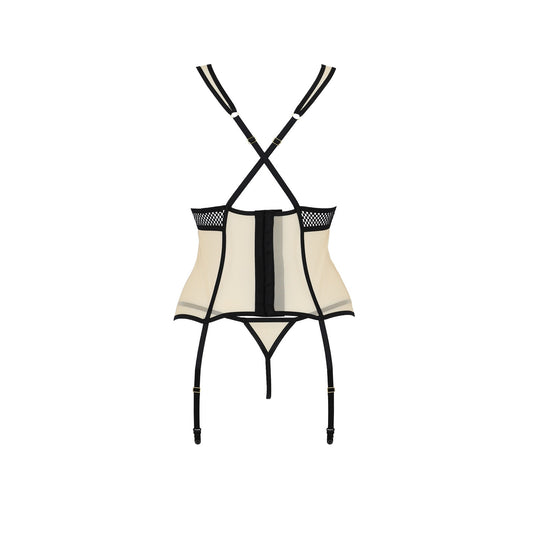PASSION VIENA CORSET AND THONG BEIGE
