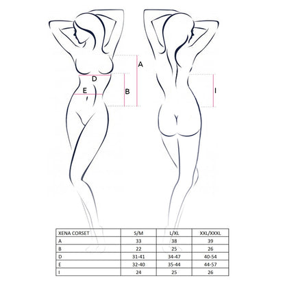 PASSION XENA CORSET AND THONG WHITE PASSION